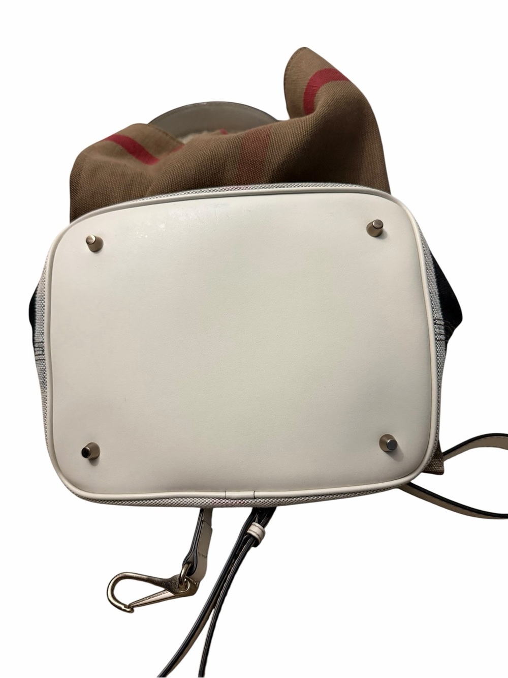 Burberry Medium Susanna Hobo White Canvas Check Bag w/ Crossbody Strap & Pouch - Picture 7 of 11